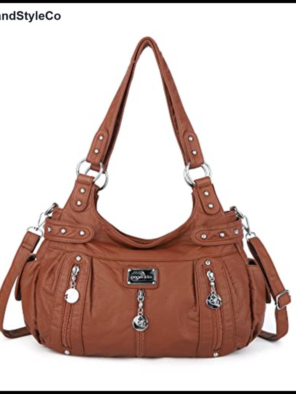 Faux Leather Hobo Tote Satchel Crossbody Shoulder Handbag Purse